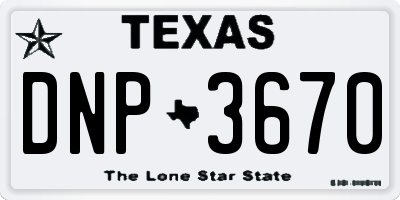 TX license plate DNP3670