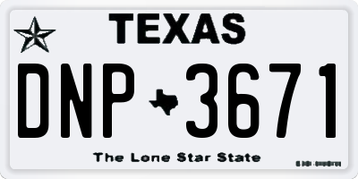 TX license plate DNP3671