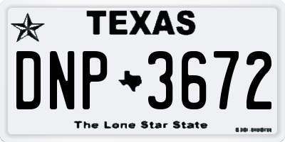TX license plate DNP3672