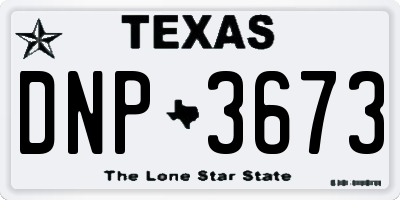 TX license plate DNP3673