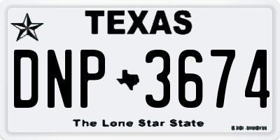 TX license plate DNP3674