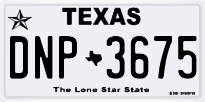 TX license plate DNP3675