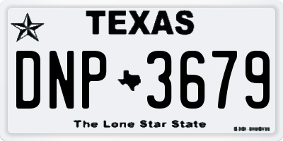 TX license plate DNP3679