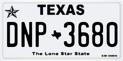 TX license plate DNP3680