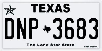 TX license plate DNP3683