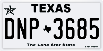 TX license plate DNP3685