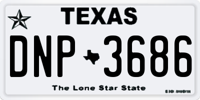 TX license plate DNP3686