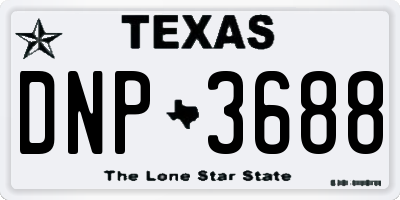 TX license plate DNP3688
