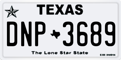TX license plate DNP3689