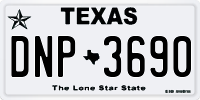 TX license plate DNP3690