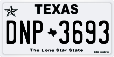 TX license plate DNP3693