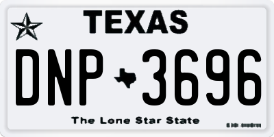 TX license plate DNP3696