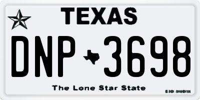 TX license plate DNP3698