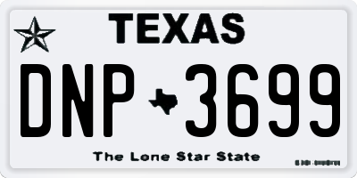 TX license plate DNP3699