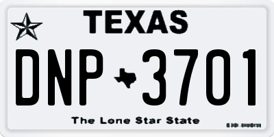 TX license plate DNP3701