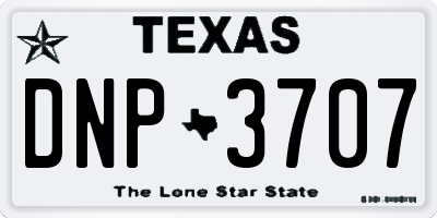 TX license plate DNP3707