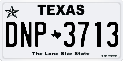 TX license plate DNP3713