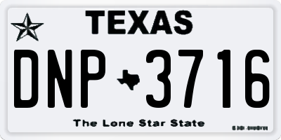 TX license plate DNP3716