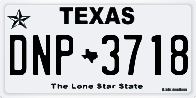 TX license plate DNP3718