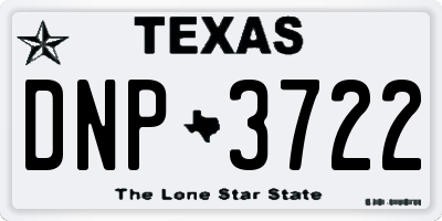 TX license plate DNP3722