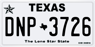 TX license plate DNP3726