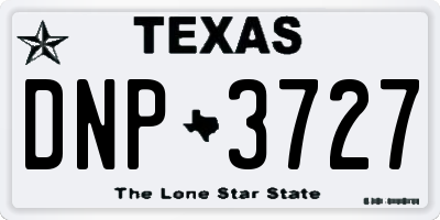TX license plate DNP3727