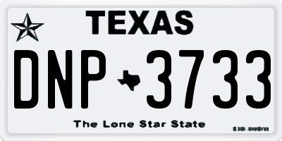 TX license plate DNP3733
