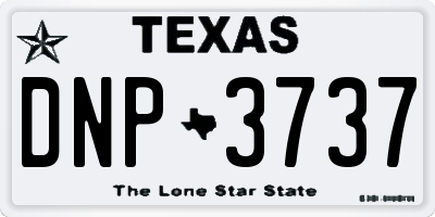 TX license plate DNP3737
