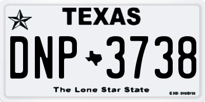 TX license plate DNP3738