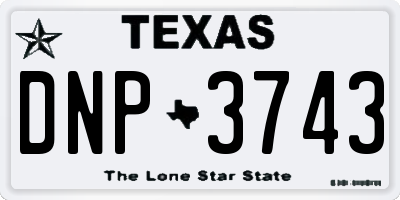 TX license plate DNP3743