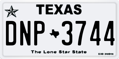 TX license plate DNP3744