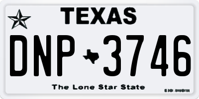 TX license plate DNP3746