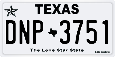 TX license plate DNP3751