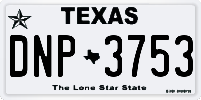 TX license plate DNP3753