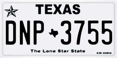 TX license plate DNP3755
