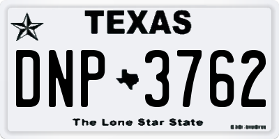 TX license plate DNP3762