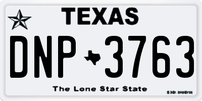 TX license plate DNP3763