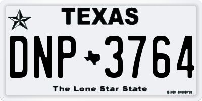 TX license plate DNP3764