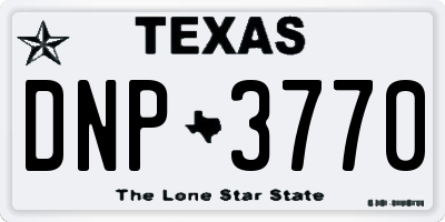 TX license plate DNP3770