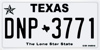 TX license plate DNP3771