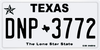 TX license plate DNP3772