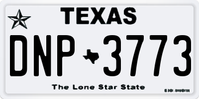 TX license plate DNP3773