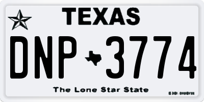 TX license plate DNP3774