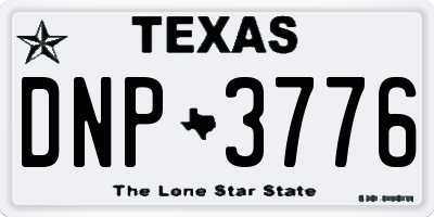 TX license plate DNP3776
