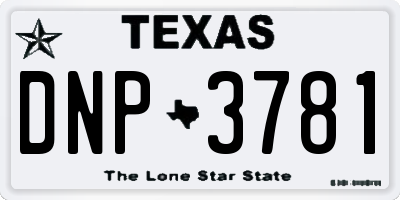 TX license plate DNP3781