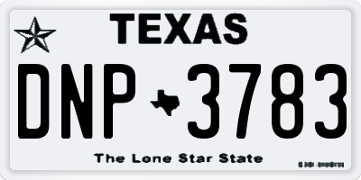 TX license plate DNP3783