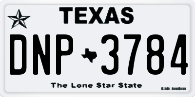TX license plate DNP3784