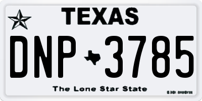 TX license plate DNP3785