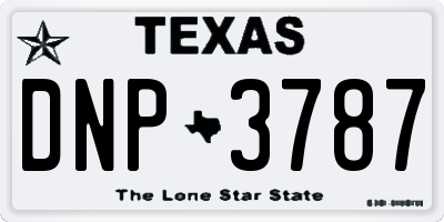 TX license plate DNP3787