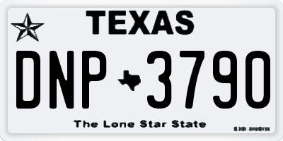 TX license plate DNP3790
